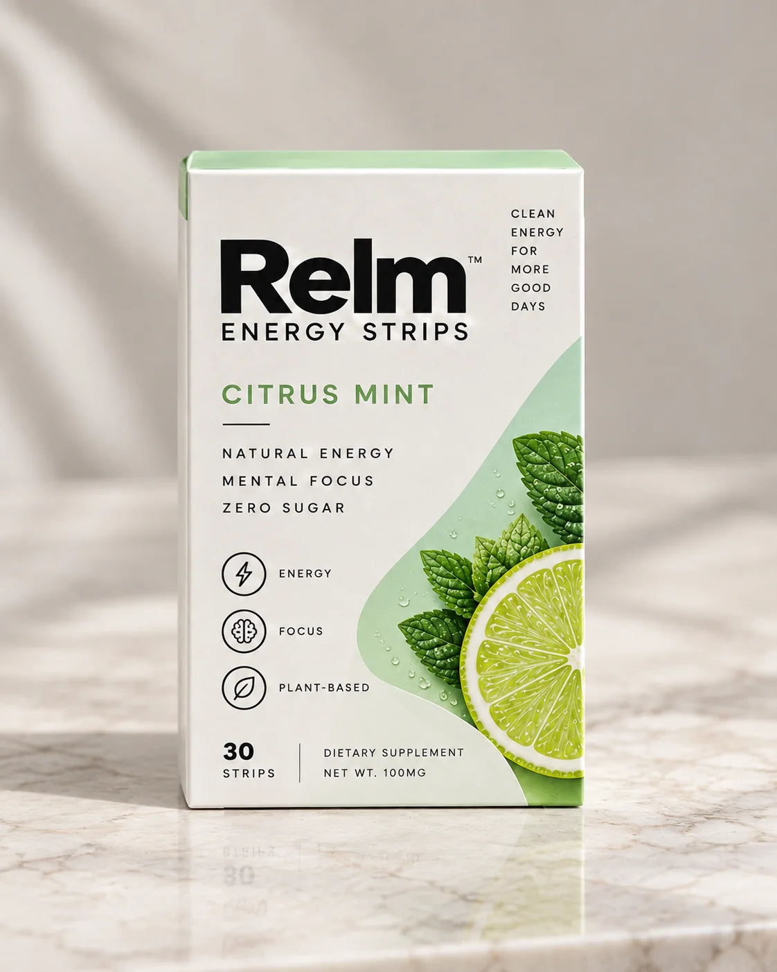 Relm Energy Strips, citrus mint, 30 strips